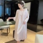 长袖宽松女士大码睡裙
