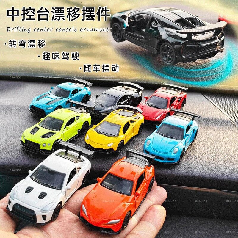 Ae86 Drift Car Dashboard Dynamic Ornament, Novel and Quirky Turning and Rotating Car Model That Can Drift and Pull Back