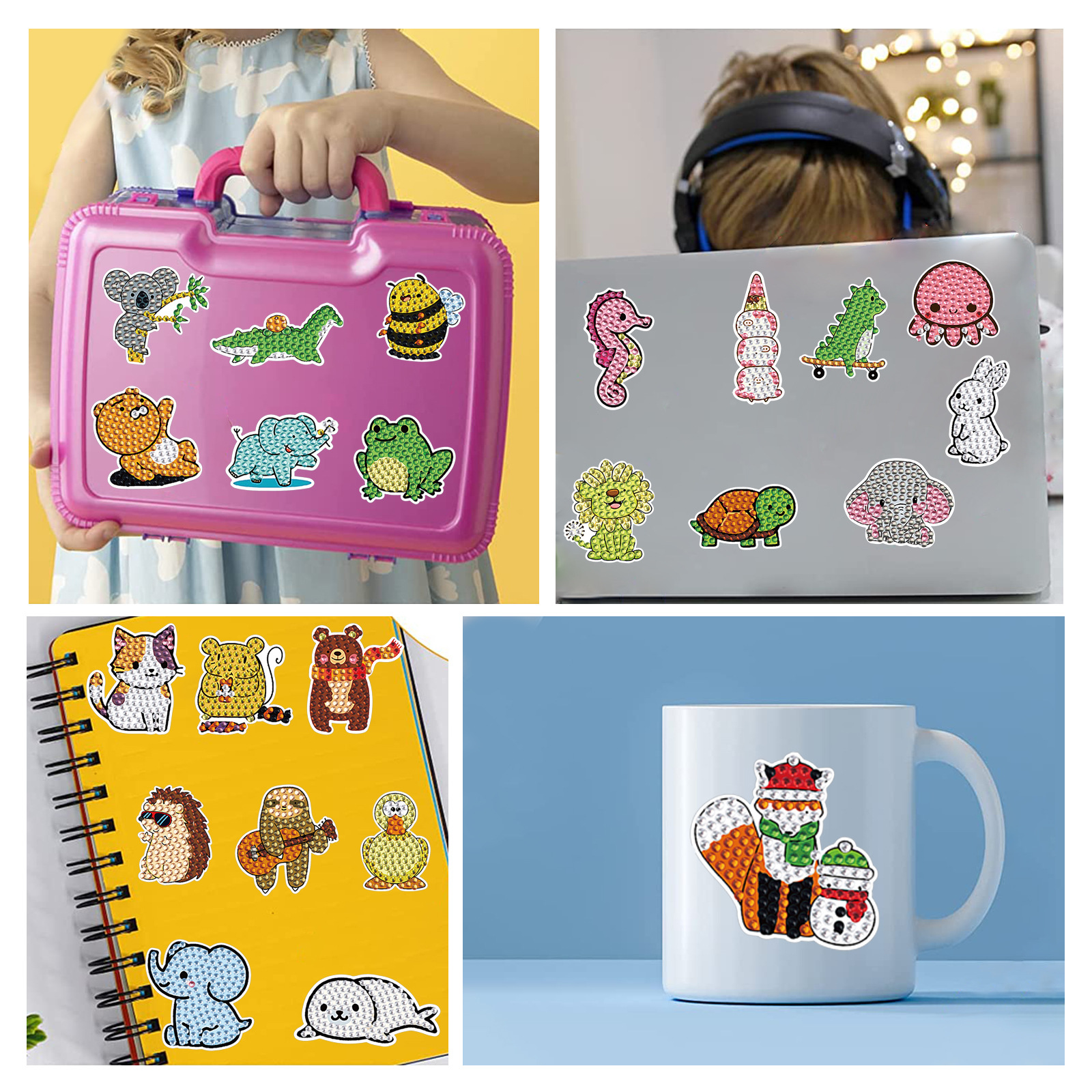 Animal de dibujos animados transfronterizos elefantes dibujos de diamantes DIY aleatorios ladrillos dibujos de pared dibujos de perforación dibujos de juguetes al por mayor