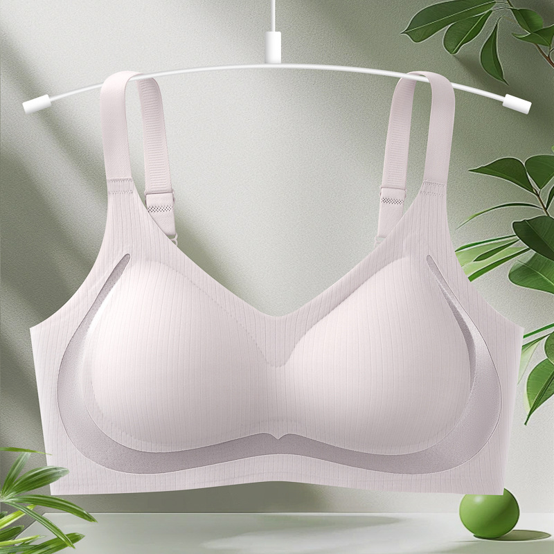 Ropa interior con botones después del levantamiento sin costuras, anti-caída, chaleco de copa fija con espalda hermosa, soporte suave, sujetador trasero de tres pechos