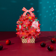 国境を越えたクリスマス立体グリーティングカード3dがクリスマスバスケットを飛び出してカードアマゾンの祝日を飾ってプレゼントを祝福する