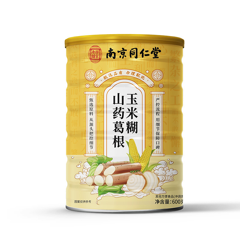 Yam Kudzu Corn Instant Porridge Powder Chinese Herbal Breakfast Meal Replacement 600g Can quality and texture