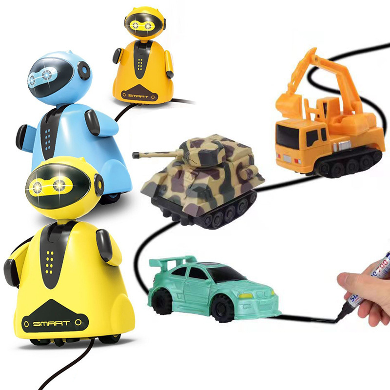 Light-Sensing Line Drawing Pen Car Children's Toy Creative Follow-The-Pen Tank Engineering Vehicle Small Car Cross-Border Light-Sensing Line Drawing Pen Car Children's Toy Creative Follow-The-Pen Tank Engineering Vehicle Small Car Cross-Border