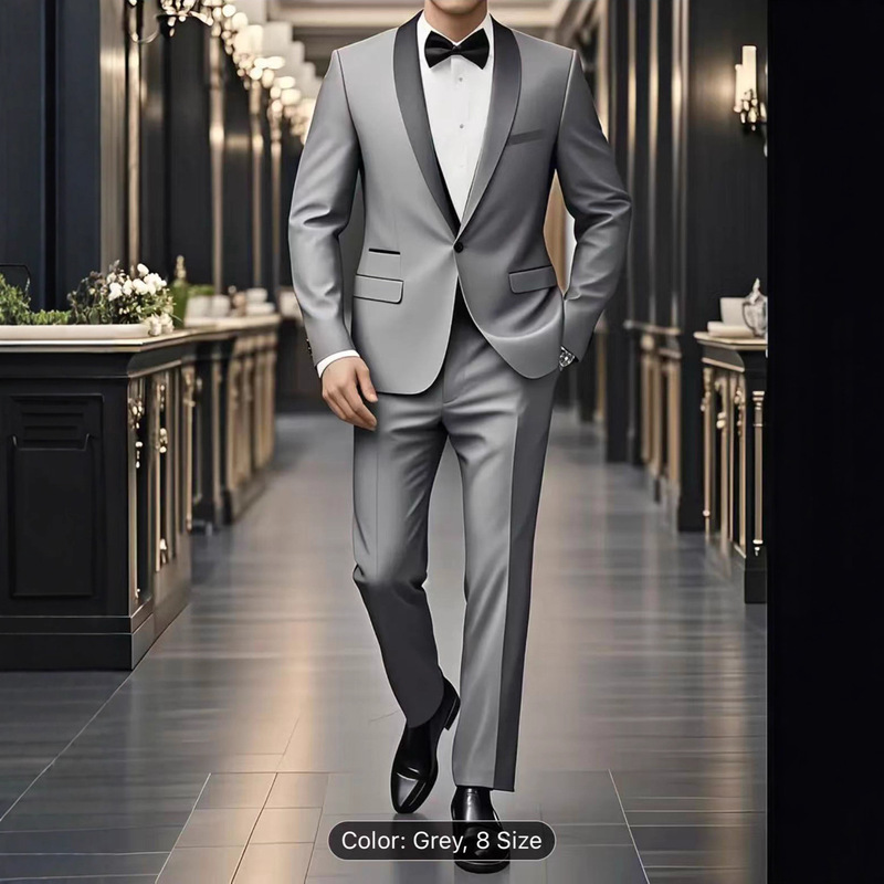 2025 New Autumn and Winter Men's Formal Suit Suit Wedding Groomsmen Dress Banquet Host Three-Piece Suit Wholesale