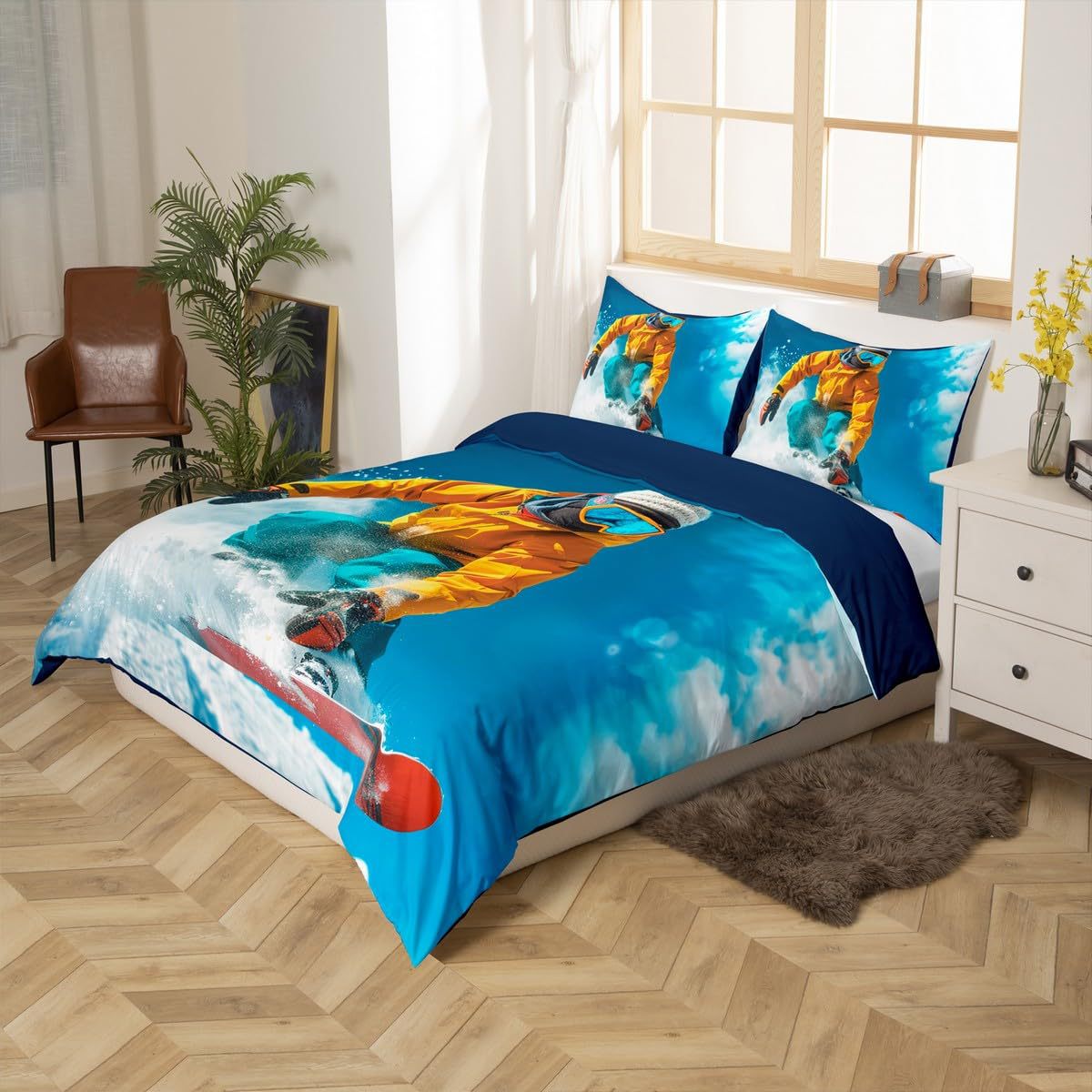 Esquí extremo transfronterizo de tres piezas cubierta de edredón impresa digital ropa de cama set cubierta de cama Amazon al por mayor