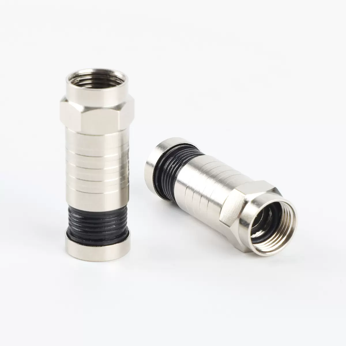 英制二四屏蔽挤压式F头/防水/有线数字电视机顶盒75-5接头连接器