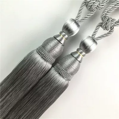 Trailer rope/net/strap: Ball Simple Curtain Tie - gray-pair-send-small-hook