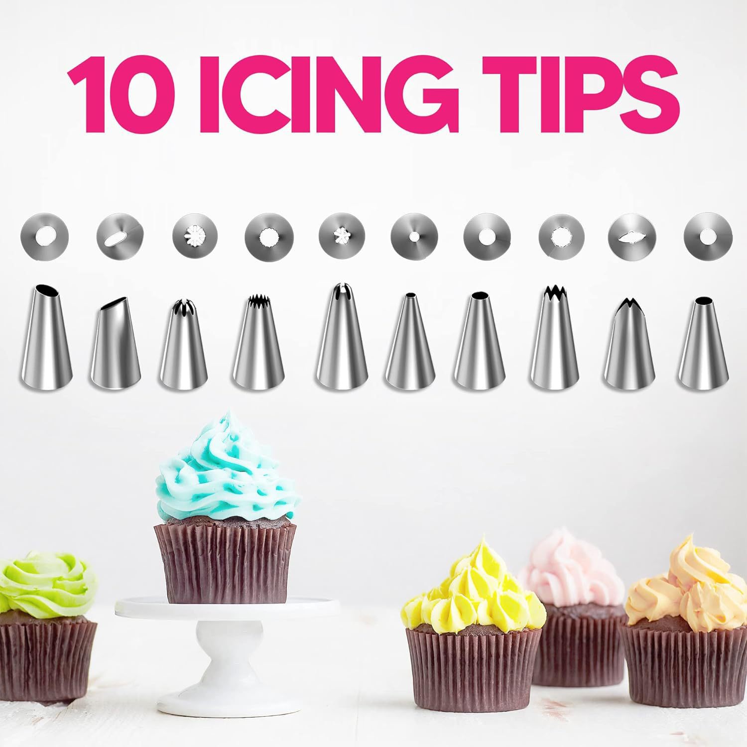 16-Piece Set of 10 Decorating Tips with 1 Conversion 1 Silicone Bag Dly Cake Baking Set Hot-Selling Baking Tools