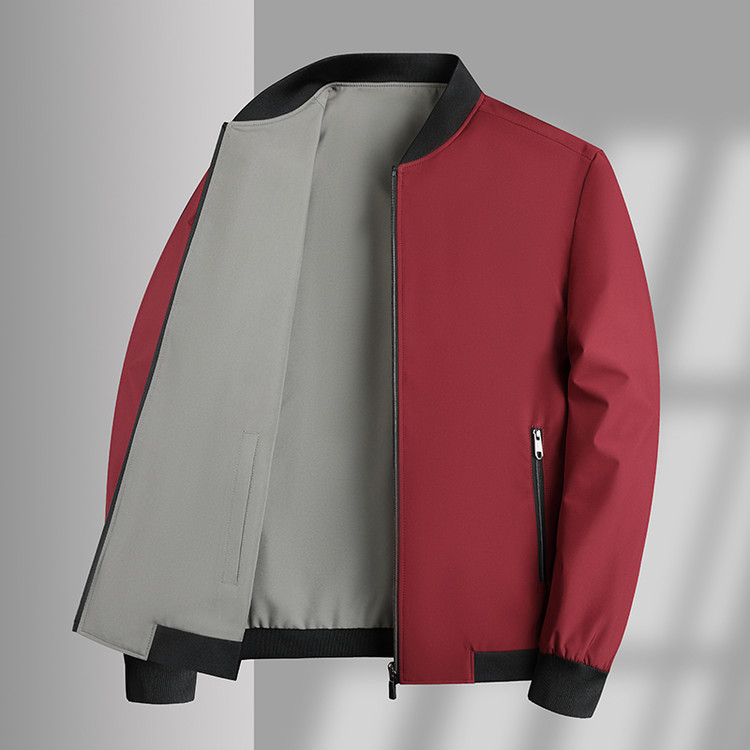 Double-sided Baseball Collar Business Casual Jacket Men's Middle-aged Men's Spring Coat Dad's Coat