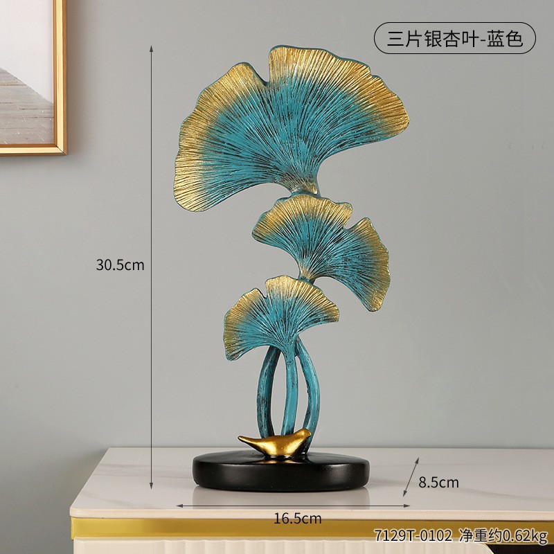 7129T-0102-Tres hojas de ginkgo biloba-azul