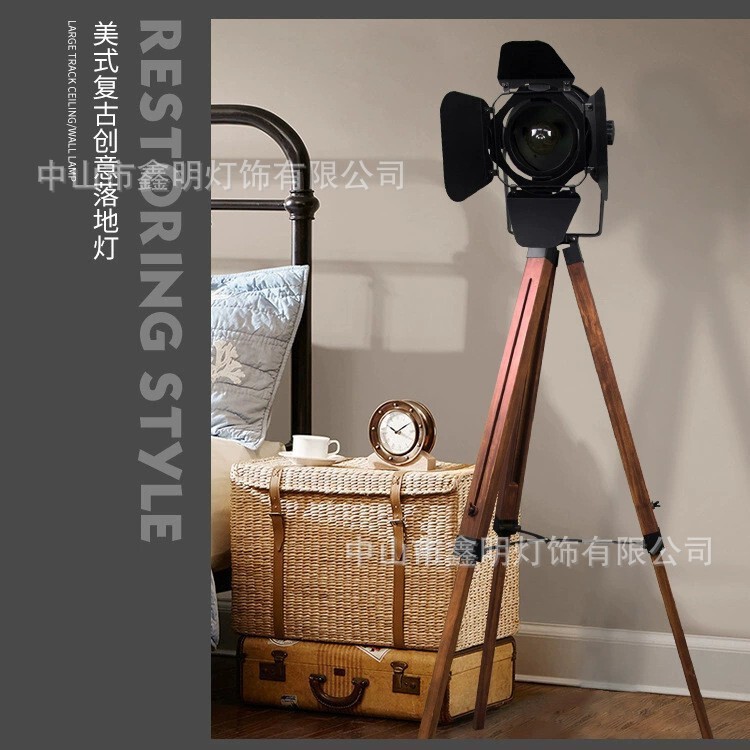 American Retro Tripod Table Lamp Floor Lamp Nostalgic Wood Art Living Room Bedroom Sofa Industrial Style Creative Camera American Retro Tripod Table Lamp Floor Lamp Nostalgic Wood Art Living Room Bedroom Sofa Industrial Style Creative Camera