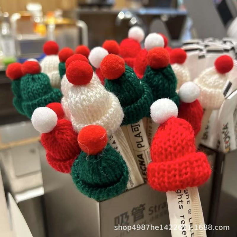 クロスボーダークリスマスクリエイティブミニウール帽子毛玉手作り DIY ジュエリーアクセサリーニット帽子卸売|undefined