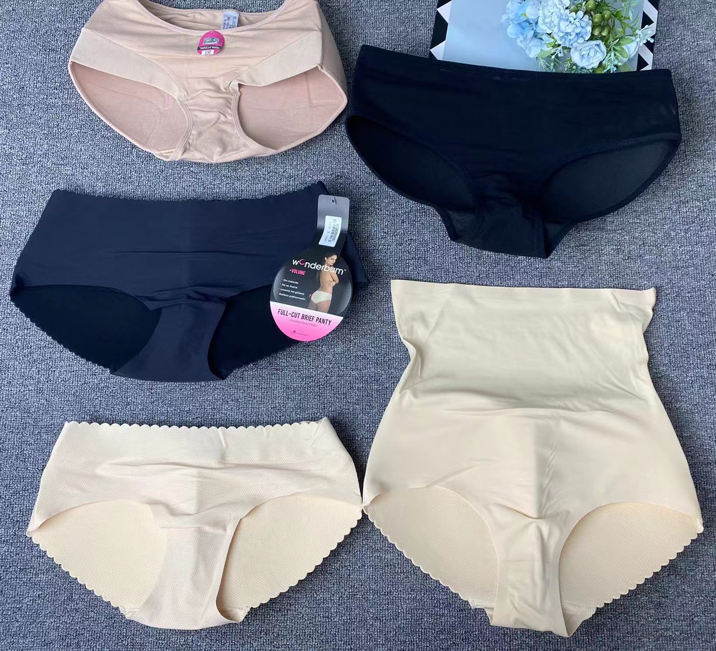 De las mujeres falso trasero cuerpo completo que forma los pantalones Calzoncillos cadera levantamiento del vientre que forma los pantalones