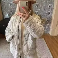Внешняя торговля Трансграничные оптовые поставки осенью и зимой новая женская молния европейская и американская двухцветная трехцветная хлопчатобумажная одежда