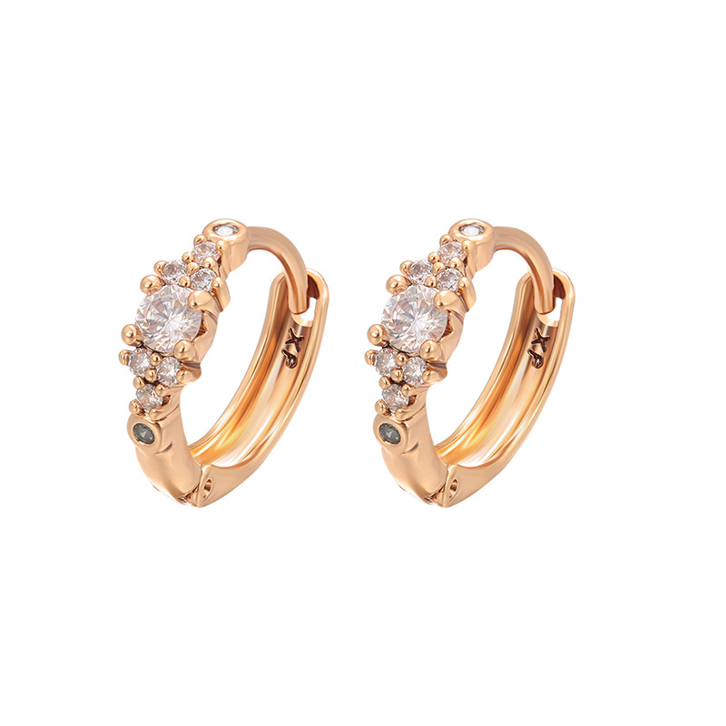 Xuping círculo geométrico aretes de orejas rusos aretes de cobre chapados 18k estilo retro temperamento aretes de moda mujeres