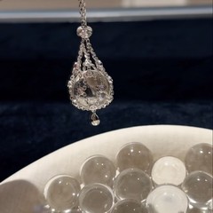 S925 シルバーメッシュダブル A ホワイトクリスタルネックレスセーターチェーンレトロファッションライト高級レディーススタイルセーターチェーン調節可能なチェーン