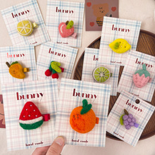 韩系可爱羊毛毡水果鸭嘴夹儿童发夹宝宝发卡初秋新款草莓发饰头饰