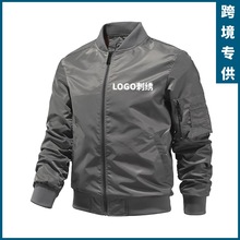 跨境专供定制飞行机车服夹克男MA1飞行员夹克棒球服印制刺绣LOGO