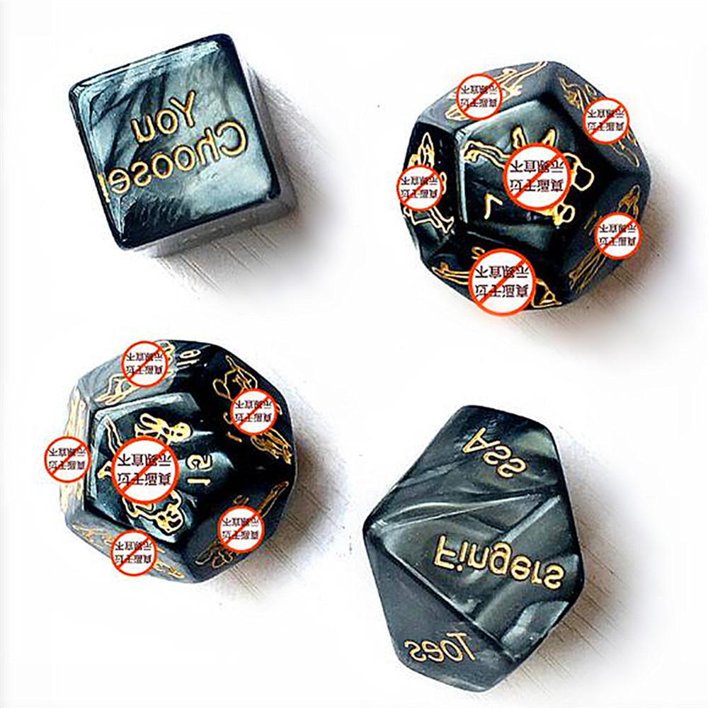 Sexy 4 in 1 set marbled dice adult vario...