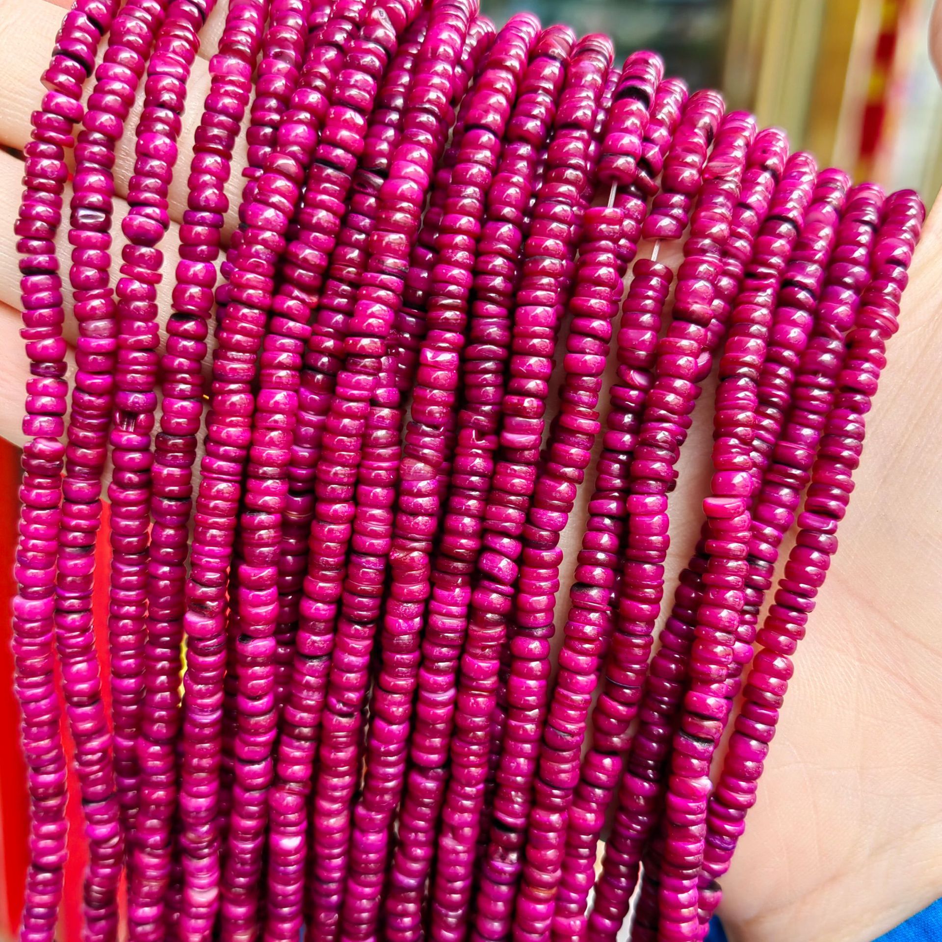 Ventas transfronterizas de conchas naturales 3mm4mm5mm mesoporo disco perlas espaciadoras semiacabadas accesorios de joyería diy