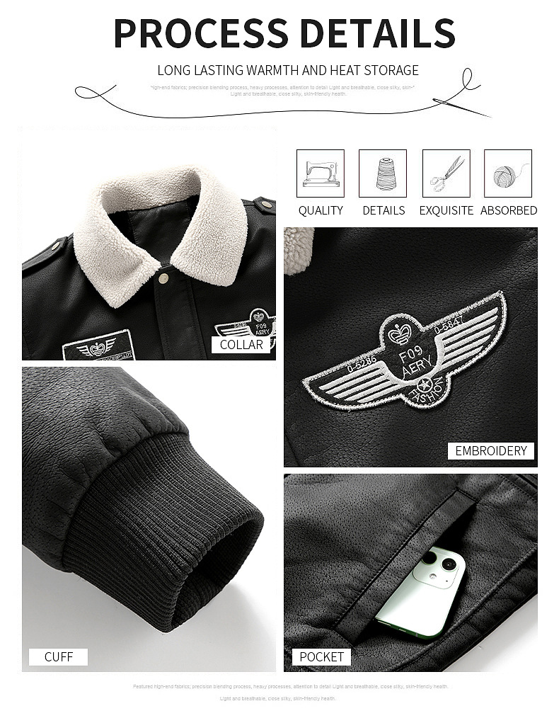 Men's Leather Jacket With Fleece Lining For Winter And Autumn Style_voghion.com