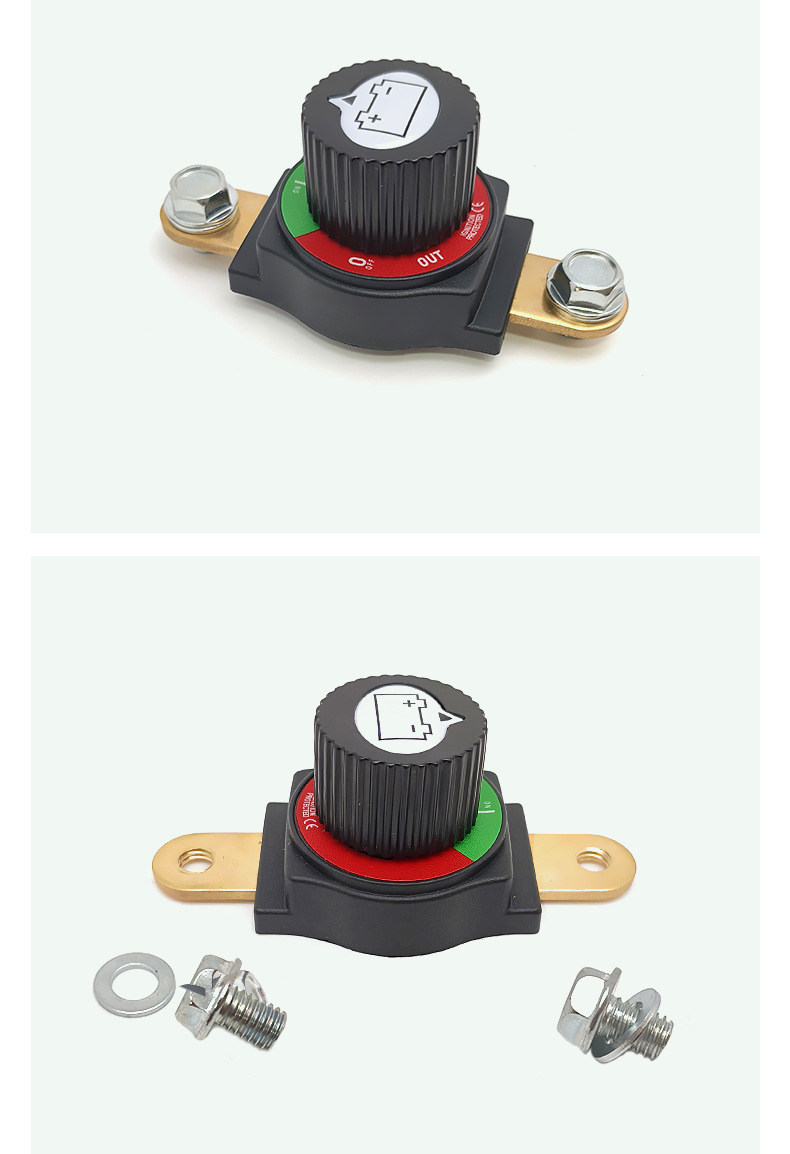 12V24V Brass Car Battery Power-Off Switch Screw Hole Battery Switch Anti-Leakage Positive and Negative Universal