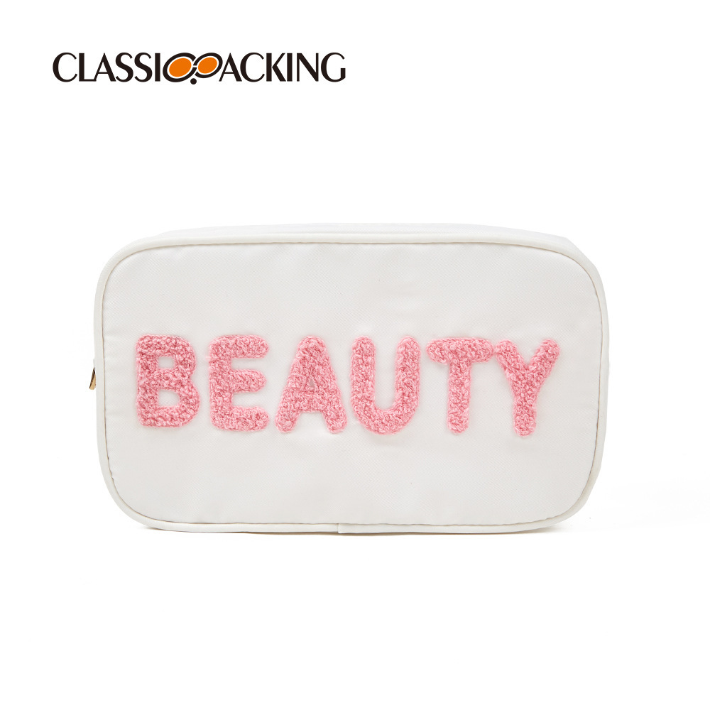 Bolsa de cosméticos para el corazón de la niña japonesa, bolsa de almacenamiento para el cuidado de la piel de gran capacidad, bolsa de lavado portátil de viaje con logo bordado impreso