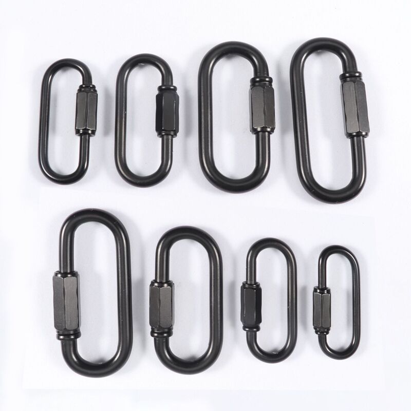 Black Quick Connection Ring Rock Climbing Safety Insurance Runway Buckle Triangle Connection Ring Mei Long Lock Screw Buckle