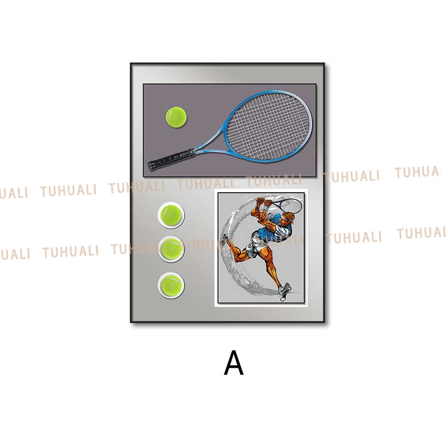 Tenis colgante pintura sofá Fondo pared tenis real pintura decorativa pasillo de alta calidad dormitorio pasillo colgante pintura