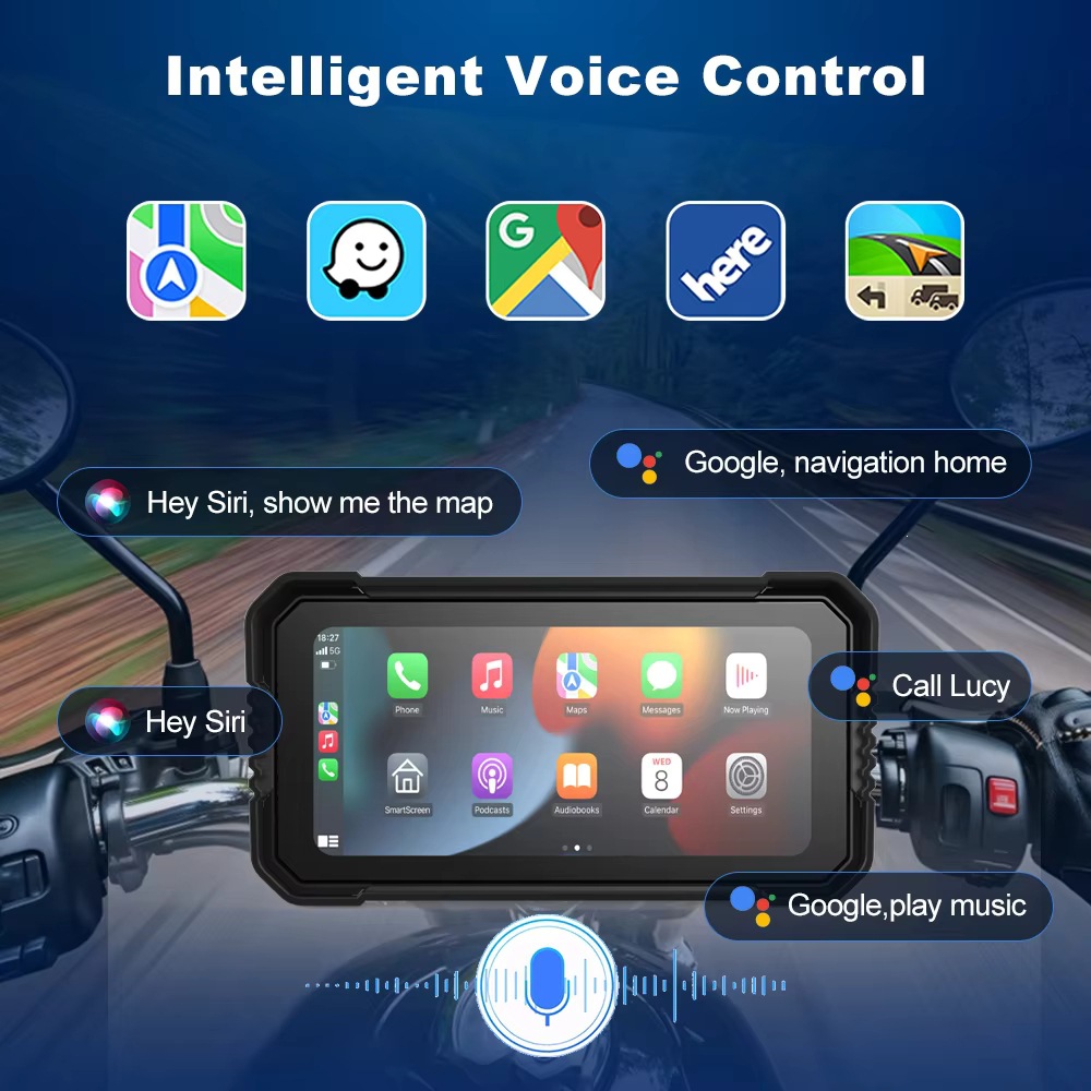 Volkswagen Motorcycle Dashcam Carplay Smart Navigation System 6inch Screen High-Definition Front and Rear Dual Cameras