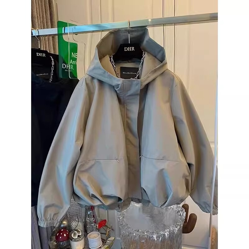2026 women's autumn new collection: stylish and casual trench coat, floral-patterned short jacket, loose-fitting windbreaker