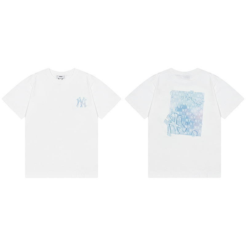 韓国新作MLBバックロゴ大プリントNY半袖Tシャツ男女兼用刺繍カジュアル半袖|undefined