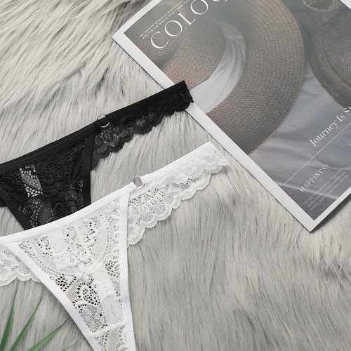 Cross-border lace pure lust style fashion new thong women's sexy pure cotton crotch breathable quick-drying seamless underwear