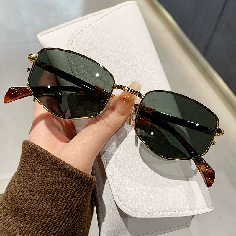 Ретро металл компактные солнечные очки для поездок, американский стиль