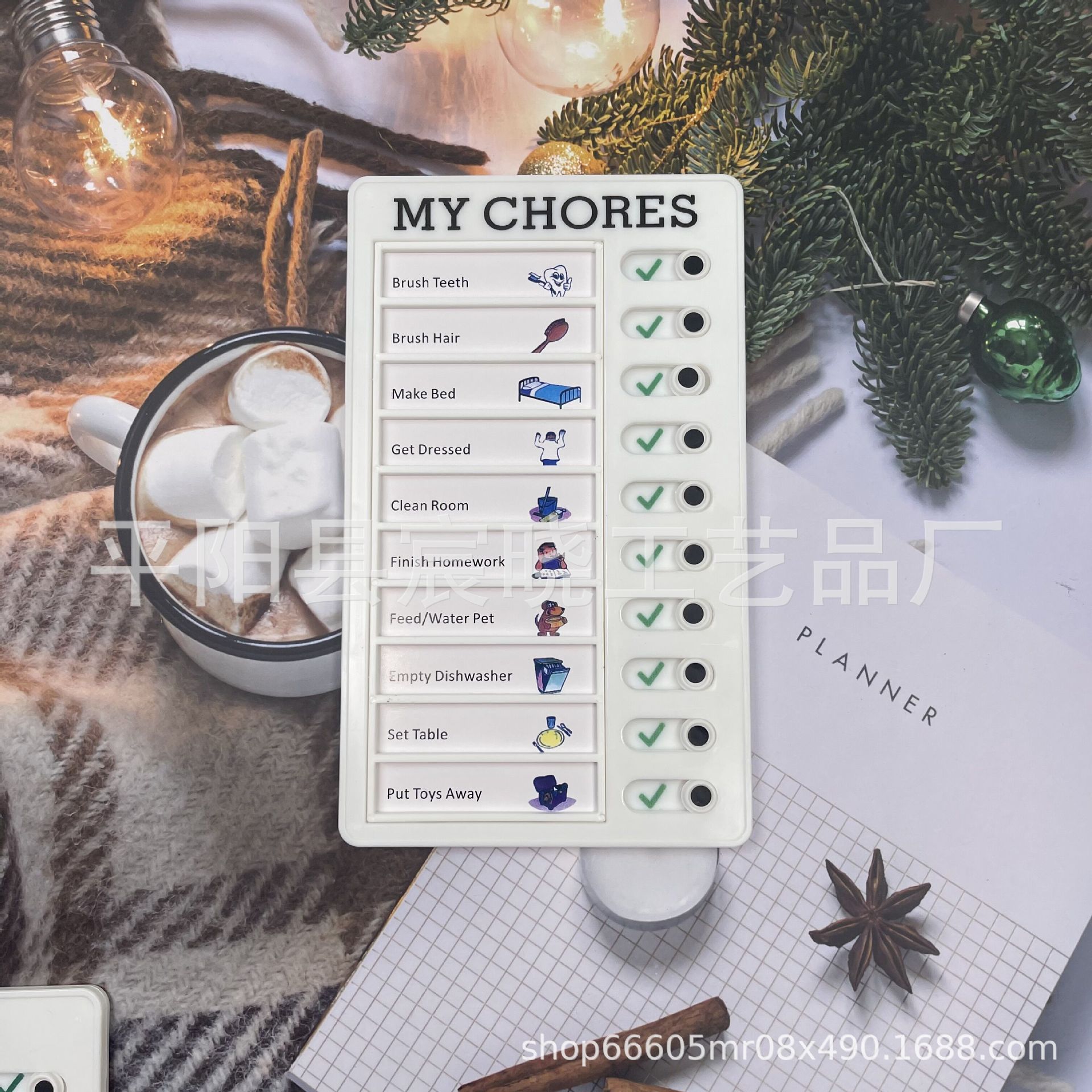 Tarjeta de autodisciplina para niños tablero de mensajes reemplazable Lista de verificación RV Mensaje de nota RV Lista de verificación