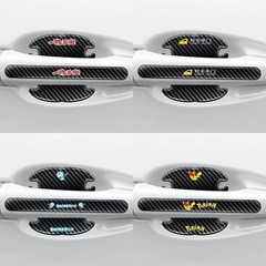 カーボンファイバーパターン車のドアボウルステッカー車のドアハンドルバックミラーアンチスクラッチ保護装飾ステッカーボディ衝突防止ストリップ