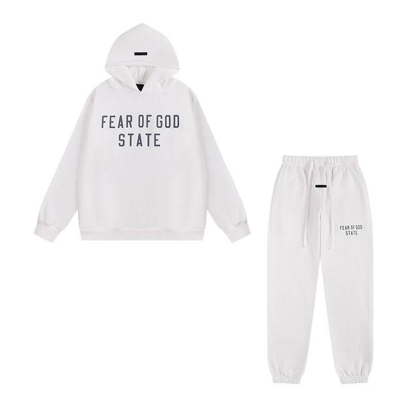 FOG ESSENTIALS Temporada 10 Impresión de letras de estilo americano Suéter Suelto Set de moda masculina Transfronterizo image 15