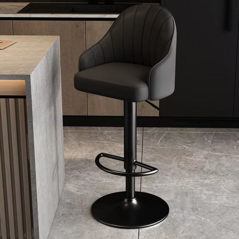 Modern Minimalist Bar Stool with Backrest, Light Luxury Front Desk Bar Chair, Home Adjustable Chair, Universal Bar High Stool