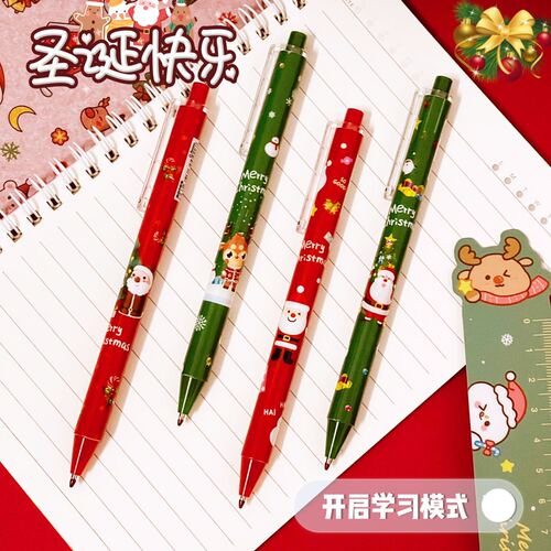 Christmas Action Neutral Pen Student Pressure Type Water Pen Writing Signature Brush Test Pen Christmas Gift Stationery Wholesale