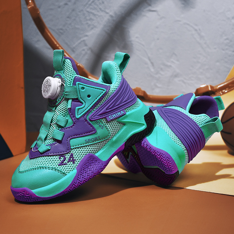 Zapatos de baloncesto para niños resistentes al desgaste, zapatos de malla transpirables para niños de verano, nuevos zapatos de baloncesto para niños mayores.