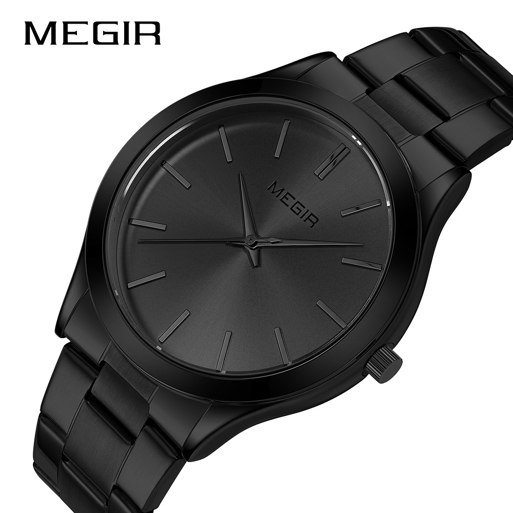 Megir Simple Unisex Steel Band Watch Wholesale Waterproof Cross-Border High-End Quartz Watch 1096