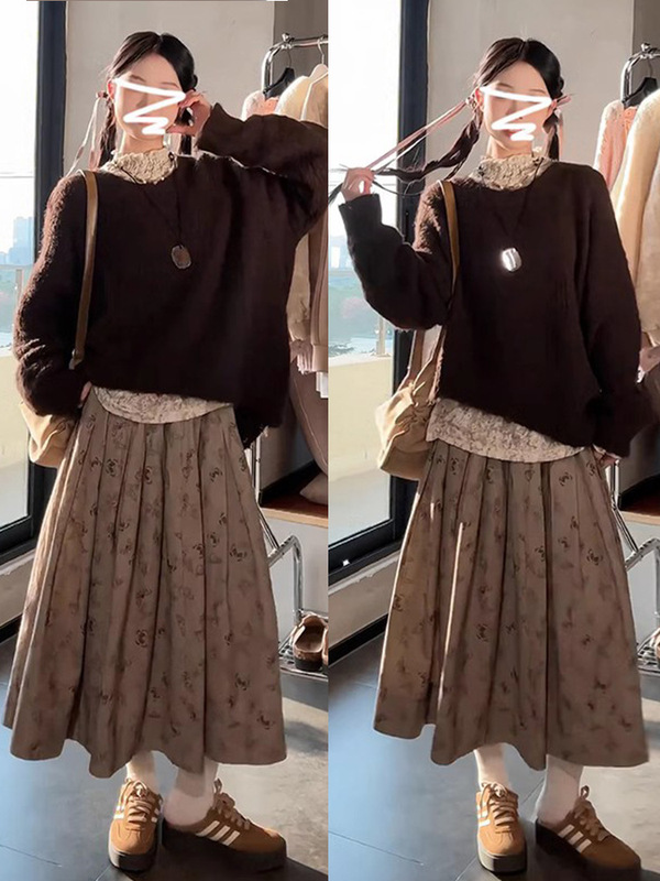 Melard Sweater Half-Dress for Women, Autumn/Winter 2025 New Style, High-End, Petite, Chanel-Inspired, Super Trendy Set