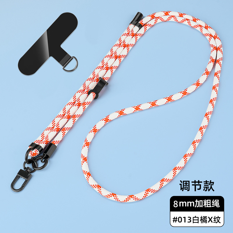 Cordón para teléfono móvil de 8mm, cuello colgante, mensajero, muñeca, eslinga de nailon resistente, cuerda anti-pérdida, longitud ajustable, espalda