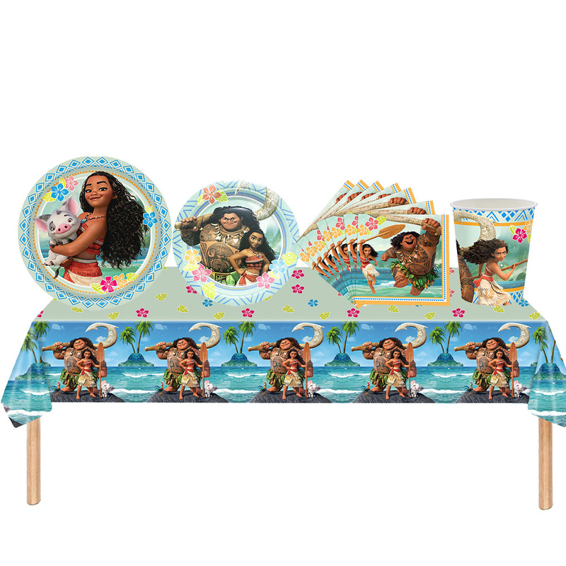 Hot Selling Moana Disposable Tableware Birthday Party Event Paper Cup Tissue Paper Plate Knife Fork Spoon Tableware Decoration Hot Selling Moana Disposable Tableware Birthday Party Event Paper Cup Tissue Paper Plate Knife Fork Spoon Tableware Decoration