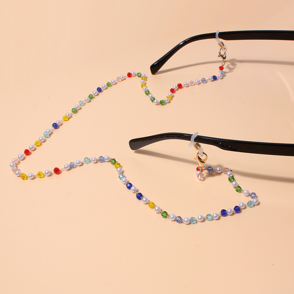 European and American Cross-border Fashion Eyeglass Cord Eyeglass Accessories Colorful Bead Eyeglass Chain Sunglasses Charm G030