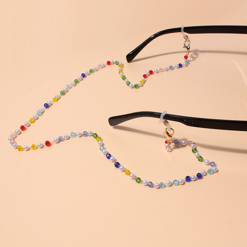 European and American Cross-border Fashion Eyeglass Cord Eyeglass Accessories Colorful Bead Eyeglass Chain Sunglasses Charm G030