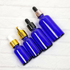 批發1ml藍色精油瓶玻璃化妝品分裝瓶5ml膠頭滴管瓶小樣密封瓶