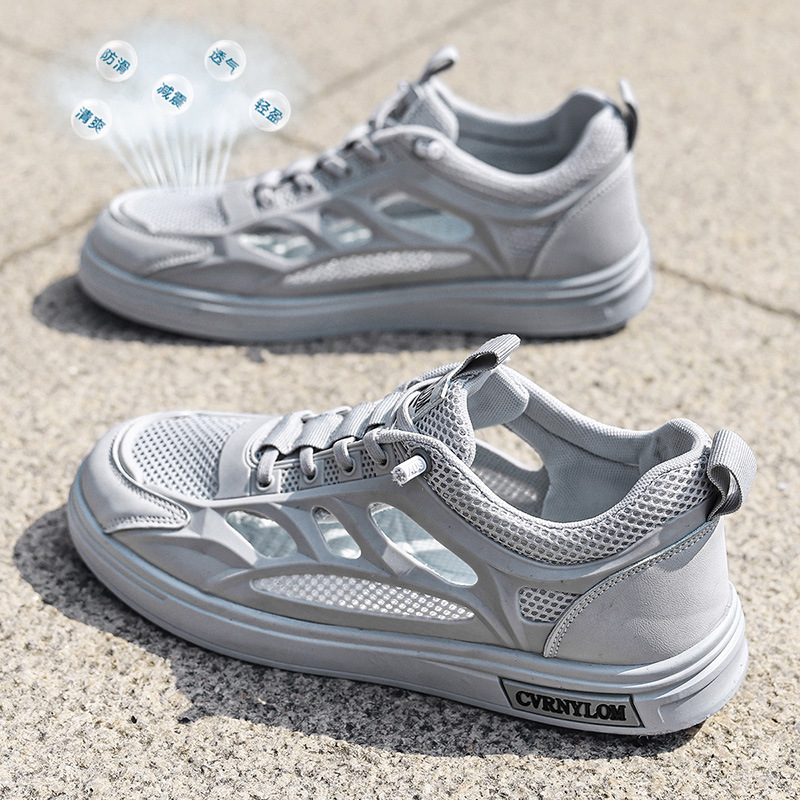 Zapatos de skate de hombre versátiles 2026 verano nuevo estilo de malla al aire libre hueco sandalias transpirables moda ligera zapatos casuales moda