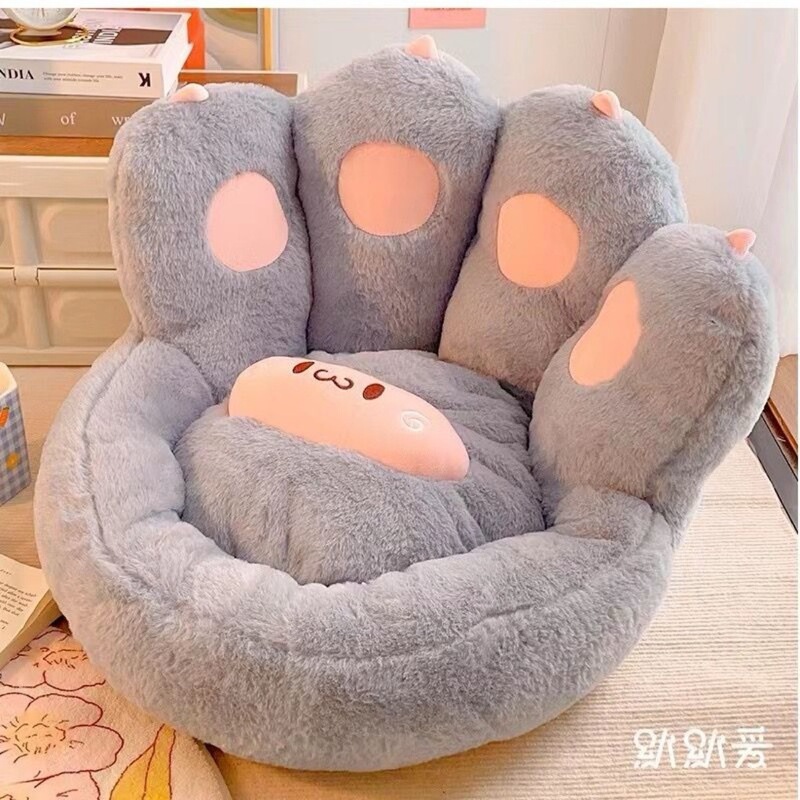 Cat Paw Cushion and Backrest Integrated Floor Cushion for Bedroom, Futon, Bay Window, Floor, Lazy Butt Cushion, Tatami Cushion