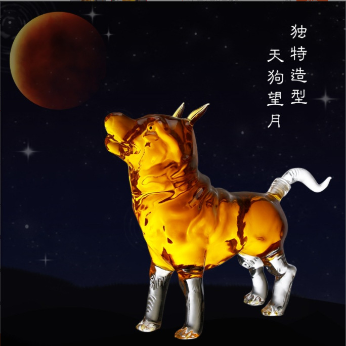 加厚玻璃生肖狗泡酒瓶天狗泡酒瓶空心动物泡酒瓶厂家批发密封